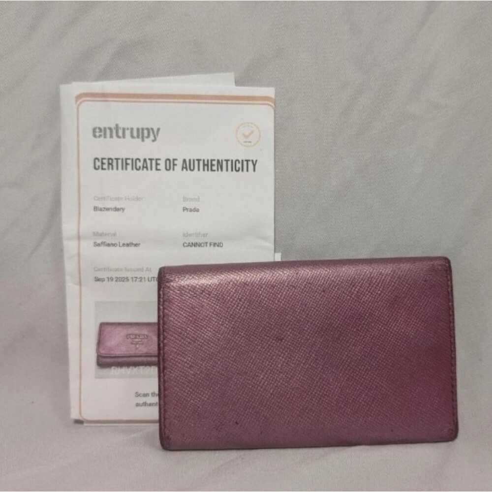 Authentic Prada Metallic Pink Leather Key Wallet - Picture 2 of 10